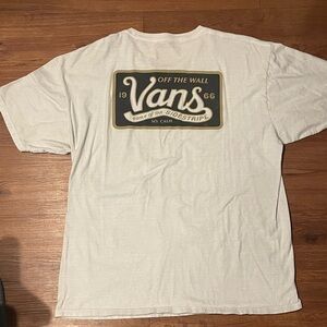 Vans White and Black Graphic Tee